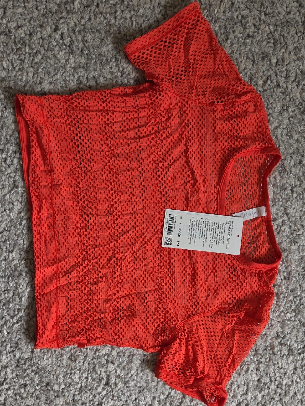 Sweat Your Heart Out SS Orange Mesh Short Sleeve Top